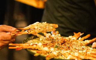 Jane Doe Lagavulin Event Passing Prawn Yakatori